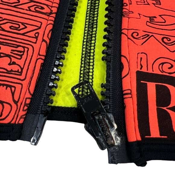 Ronny Vintage Neoprene Jacket Medium Orange/Purple Graphic Design Scuba Zipper C - Picture 7 of 12